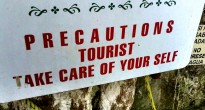 Caution tourist sign
