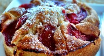 Rhubarb coffee cake in Napa Valley