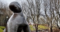 Curvy statue in Reykjavik, Iceland
