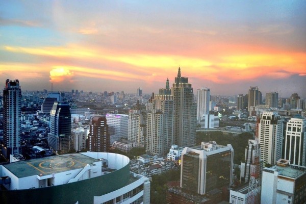 Bangkok city sunset