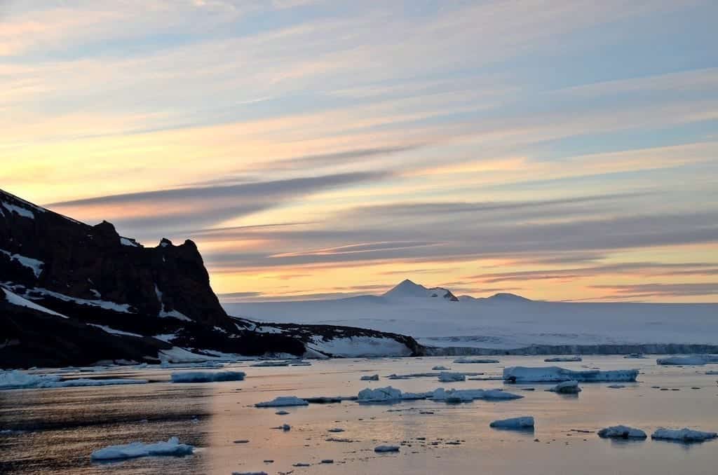sunset antarctica