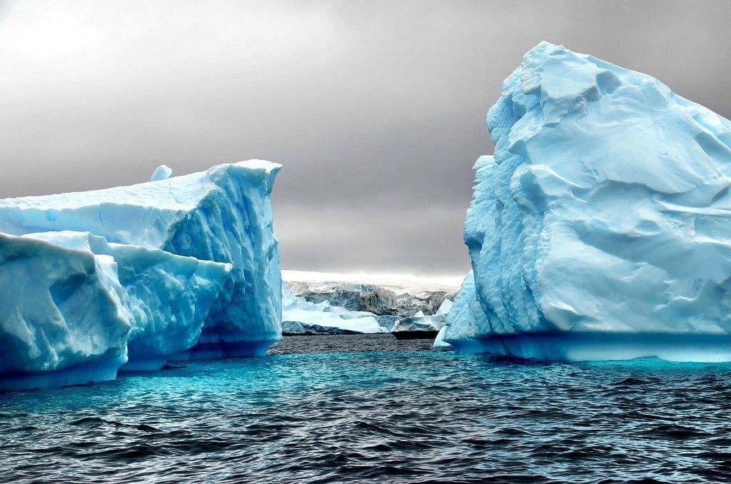 blue iceberg antarctica