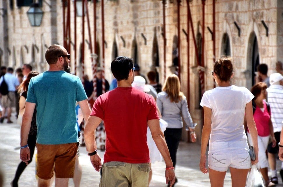 Young kids backpackers Dubrovnik Croatia