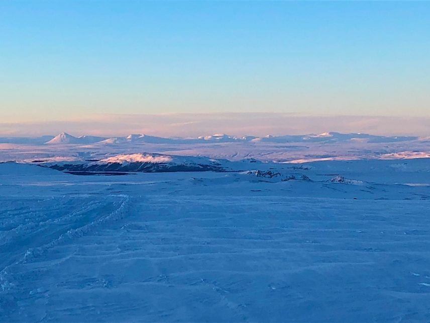 Sunset glacier Iceland